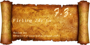Firling Zéta névjegykártya