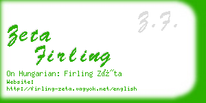zeta firling business card
